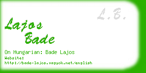 lajos bade business card